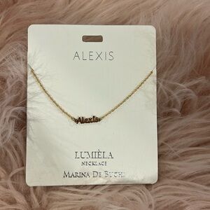 Lumiela name necklace NWT “Alexis” yellow gold color